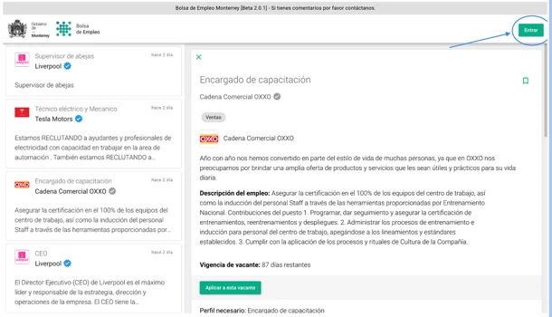 Vista 1 de Bolsa de Empleo Monterrey